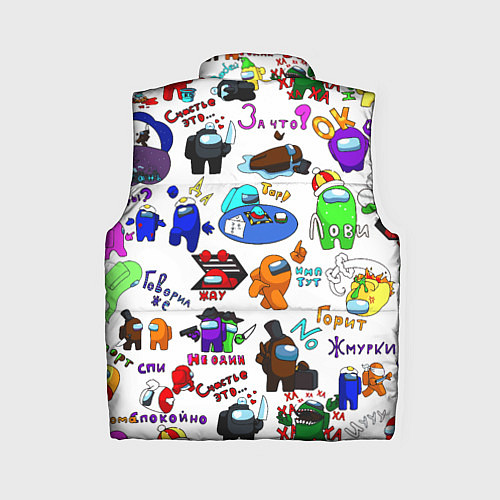 Женский жилет AMONG US STICKERBOMBING / 3D-Черный – фото 2