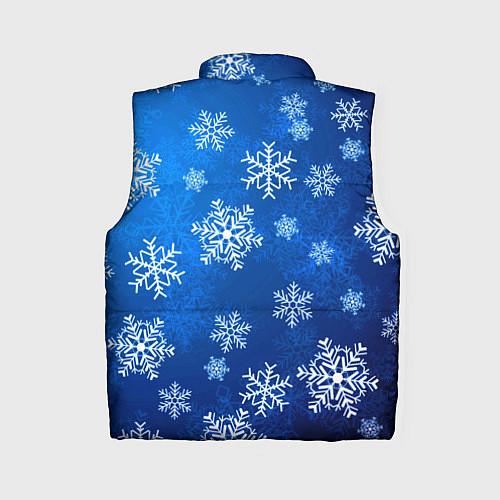 Женский жилет Новый Год Снежинки / 3D-Черный – фото 2