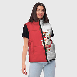 Женский жилет С Новым Годом!, цвет: 3D-черный — фото 2