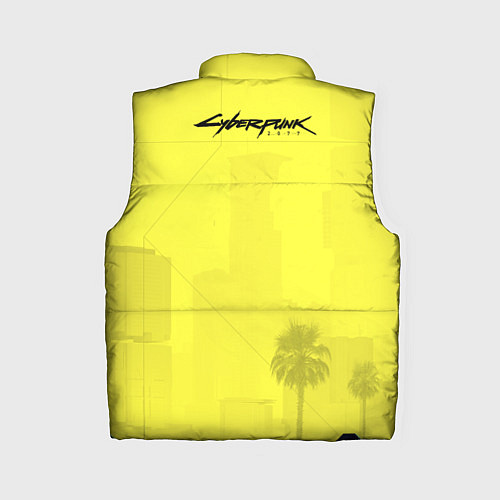 Женский жилет Cyberpunk 2077 - Пальмы / 3D-Светло-серый – фото 2
