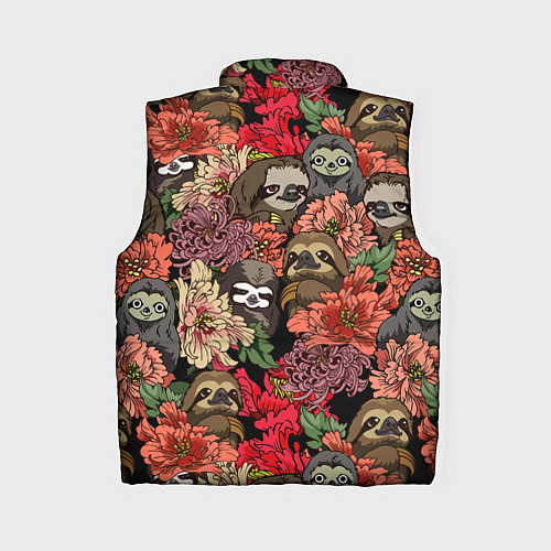 Женский жилет Ленивец & Цветочки / 3D-Черный – фото 2