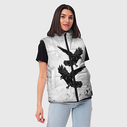 Женский жилет Gothic crows, цвет: 3D-красный — фото 2