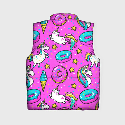 Женский жилет Единороги с пончиками / 3D-Черный – фото 2