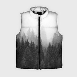 Женский жилет Туманный лес, цвет: 3D-черный