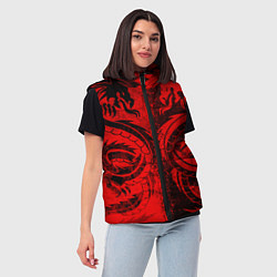 Женский жилет BLACK RED DRAGONS TATOO, цвет: 3D-черный — фото 2
