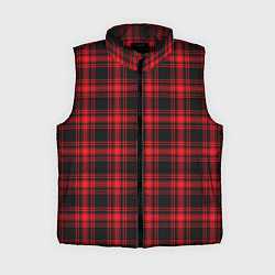 Женский жилет Красная клетка, цвет: 3D-черный