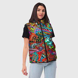 Женский жилет Яркая абстракция bright abstraction, цвет: 3D-черный — фото 2