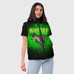 Женский жилет Roarrr! Динозавр T-rex, цвет: 3D-светло-серый — фото 2