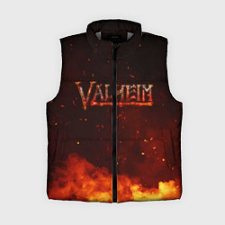 Женский жилет Valheim огненный лого, цвет: 3D-светло-серый
