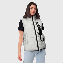 Женский жилет Испуганный кот, цвет: 3D-светло-серый — фото 2
