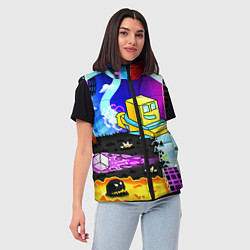 Женский жилет Geometry Dash: Art, цвет: 3D-черный — фото 2
