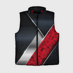 Женский жилет 3D BLACK AND RED METAL, цвет: 3D-красный
