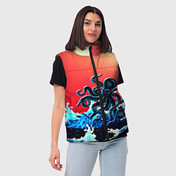 Женский жилет Кракен в Море Градиент, цвет: 3D-красный — фото 2