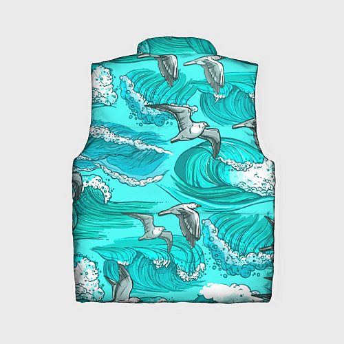 Женский жилет Чайки в море / 3D-Черный – фото 2