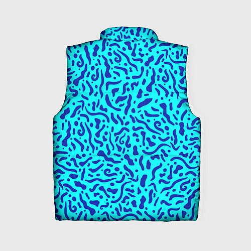 Женский жилет Неоновые синие узоры / 3D-Черный – фото 2