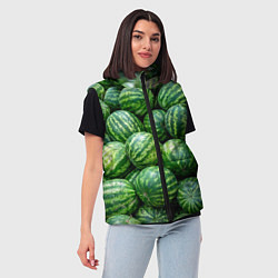 Женский жилет Арбузы, цвет: 3D-черный — фото 2