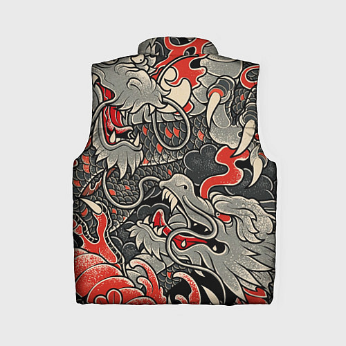 Женский жилет Китайский Дракон, China Dragon / 3D-Черный – фото 2