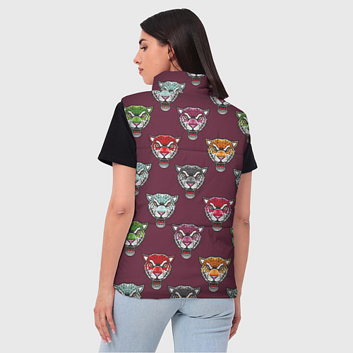 Женский жилет Дикие кошки / 3D-Красный – фото 4