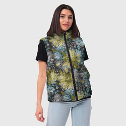 Женский жилет Черно оливковый цветочный, цвет: 3D-светло-серый — фото 2