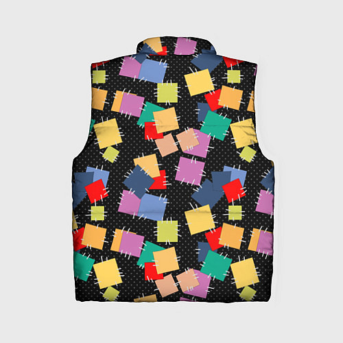 Женский жилет Заплатки на черном фоне / 3D-Черный – фото 2