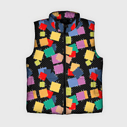 Женский жилет Заплатки на черном фоне
