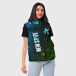 Женский жилет ПАБГ New State - Брызги, цвет: 3D-красный — фото 2