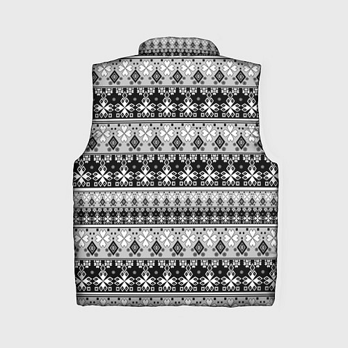 Женский жилет Черно-белый орнамент / 3D-Черный – фото 2