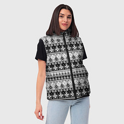 Женский жилет Черно-белый орнамент, цвет: 3D-черный — фото 2