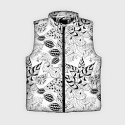 Женский жилет Черно-белый узор Тропики