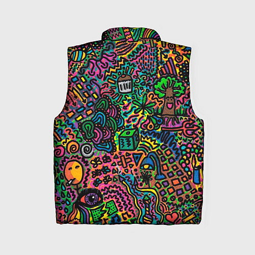 Женский жилет Кислотные узоры психоделика / 3D-Черный – фото 2