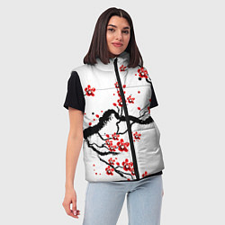 Женский жилет САКУРА ЦВЕТЁТ И БЛАГАУХАЕТ, цвет: 3D-черный — фото 2
