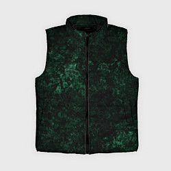 Женский жилет Темно-зеленый мраморный узор, цвет: 3D-черный