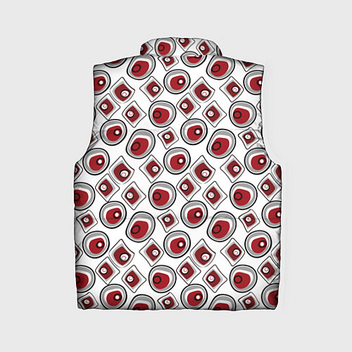 Женский жилет Красно черный узор на белом / 3D-Красный – фото 2