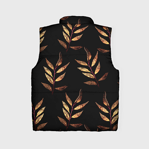 Женский жилет Золотисто-красные листья / 3D-Черный – фото 2