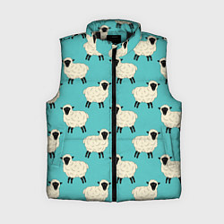 Женский жилет Овечки паттерн на бирюзовом