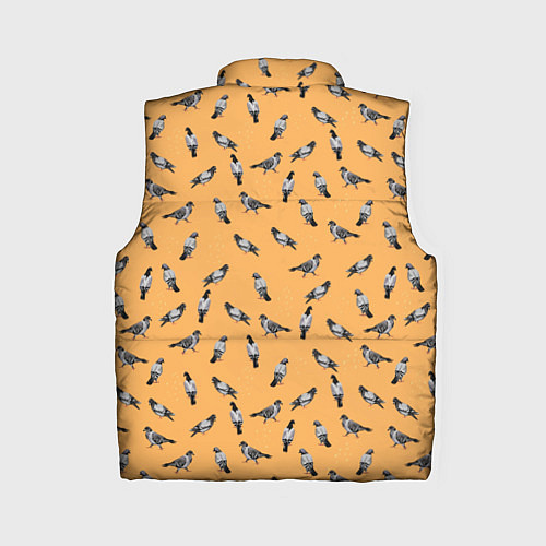 Женский жилет Голуби паттерн на желтом / 3D-Красный – фото 2