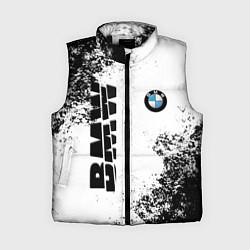 Женский жилет BMW БМВ РАЗРЕЗАННОЕ ЛОГО, цвет: 3D-черный