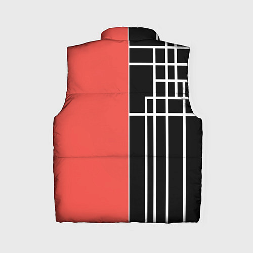 Женский жилет Черный и коралловый арт деко / 3D-Красный – фото 2
