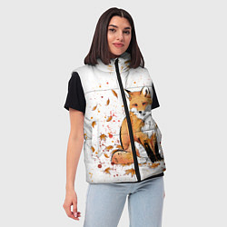 Женский жилет ЛИСА В ЛИСТЬЯХ ОСЕННЕЕ НАСТРОЕНИЕ FOX IN THE FORES, цвет: 3D-красный — фото 2