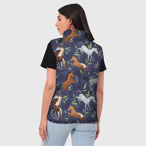 Женский жилет Лошадки узор / 3D-Красный – фото 4