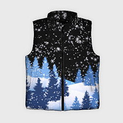 Женский жилет Снежная ночь в зимнем лесу