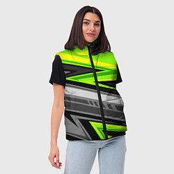 Женский жилет Зеленые линии, цвет: 3D-красный — фото 2