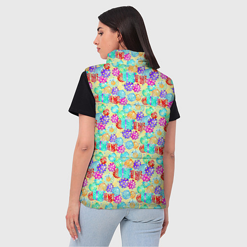 Женский жилет Новогодние Игрушки и Подарки / 3D-Красный – фото 4