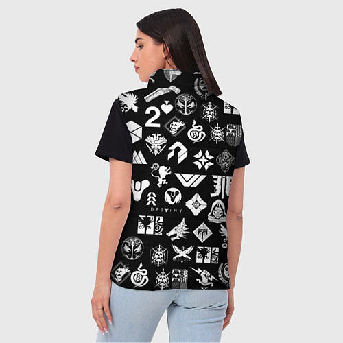 Женский жилет DESTINY 2 PATTERN GAME LOGO ДЕСТИНИ 2 ПАТТЕРН СИМВ / 3D-Красный – фото 4