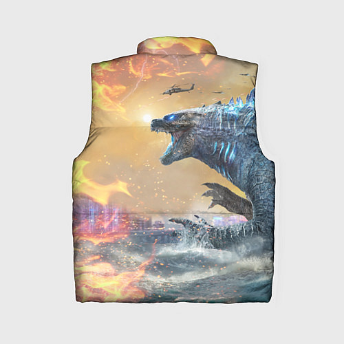 Женский жилет ГОДЗИЛЛА АТАКУЕТ! / 3D-Черный – фото 2