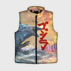 Женский жилет ГОДЗИЛЛА АТАКУЕТ!, цвет: 3D-черный