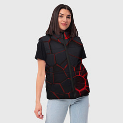 Женский жилет Адские 3D плиты 3Д геометрия плиты, цвет: 3D-черный — фото 2