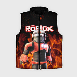 Женский жилет ROBLOX FIRE РОБЛОКС ОГОНЬ ПОЖАРНЫЙ, цвет: 3D-черный