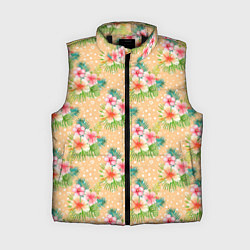 Женский жилет Гавайские цеты, цвет: 3D-черный