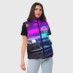 Женский жилет NISSAN GT-R SKYLINE, цвет: 3D-черный — фото 2